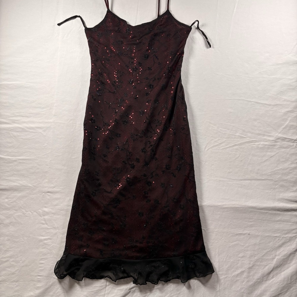 FOREVER 21 VINTAGE LOOKING BLONDIE NIGHTS BURGUNDY DRESS SIZE S